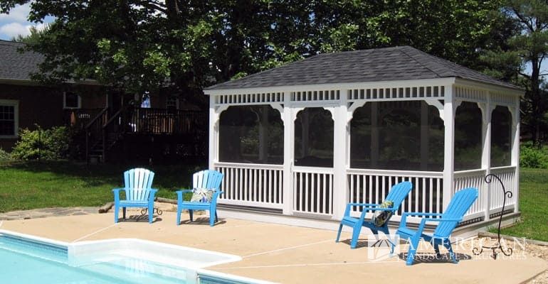 screened in patio shade structures
