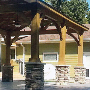 A Frame Wood Pavilion Details - Beam Height